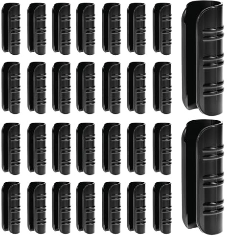 QWORK® 30 Pezzi tubi per serre, clip neri plastica tubi 25 mm, per tubi in PVC per orticoltura