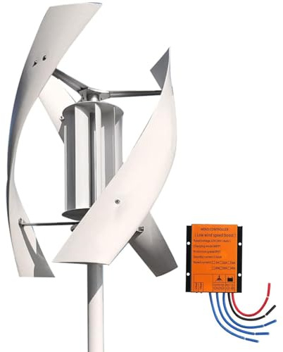 MJMLUCK Aerogenerador de 3000 W, 12 V, 24 V, 48 V y 220 V con 3 aspas, generador de turbina Vertical de imán Permanente, Kit de turbina eólica para híbridos eólicos y solares, 12 V (220 V)