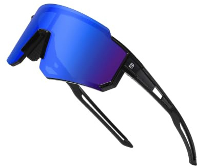 DUCO Polarisierte Sport Sonnenbrille für Herren Damen UV400 Schutz Baseball Radfahren Laufen Fischen Sonnenbrille DC0068 | [24g TR-90 Super Leicht Fahrradbrille] Wrap Around Sportbrille UV400 Laufbrille Polbrille für Laufen/Ebike/Rennrad/Baseball
