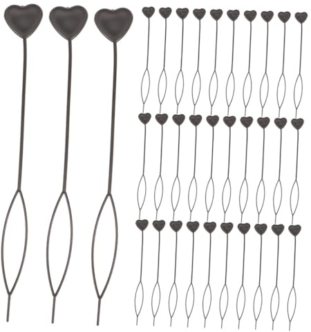 Herzförmiger Haarperlenfädler 100 Stück aus Abs, Schwarz | Flecht und Pferdeschwanzstyling, Leichtes Einfädeln, Süßes Verspieltes Design