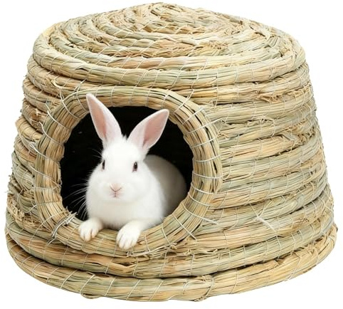 Hasenhaus – Hasenstall Aus Holz, Haustierhaus Im Innenbereich, Geräumiger Unterschlupf Für Kleintiere | Gemütliches Zuhause Für , Meerschweinchen, Hamster, Sicherer, Bequemer Laufstall, Outdoor-G
