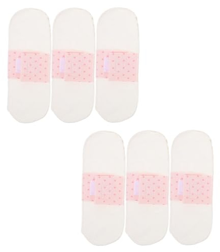 LRXIYODE 6 Pièces Serviettes Hygiéniques Lavables Coton pour Femmes Absorption Renforcée Post-partum Protège-slips Réutilisables Respirants et Fins Protection Discrète et Confortable