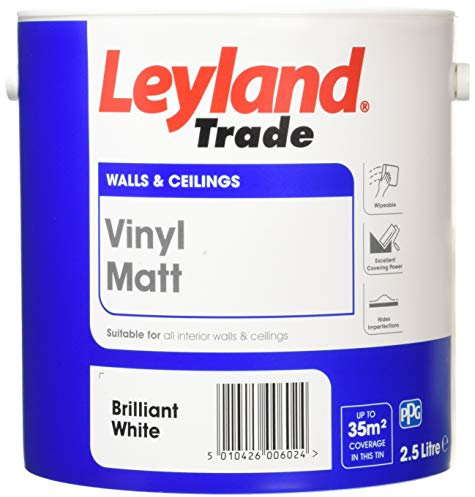 Leyland Trade Vinyl Matt Emulsion Paint - Brilliant White 2.5L