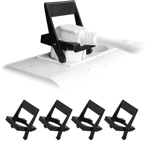 FISHTEC - Lot de 4 Débranche Prise Murale - Débrancher Facilement vos Prises Electriques - Extraction Facilitée Anti-arrachement - Compatible Fiche Terre - Noir