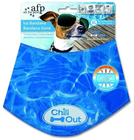 All for Paws chill-out ice bandanna, cooling scarf for dogs, M, dog jewellery, summer cloth