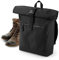 Bagbase Unisex Roll Top Backpack / Rucksack Black