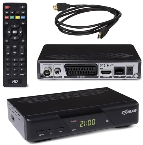 COMAG SL30T2 FullHD HEVC DVBT/T2 Receiver (H.265, HDTV, HDMI, SCART, Mediaplayer, PVR Ready, USB 2.0, Testurteil: Stiftung Warentest 02/2017: gut (Note 2,2)) inkl. HDMI-Kabel, schwarz