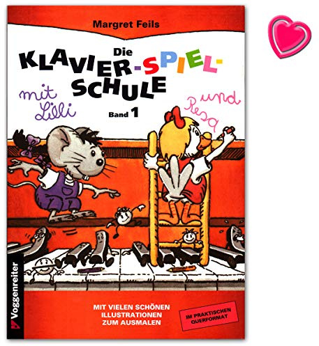 Die Klavier-Spiel-Schule Band 1 - moderne kindgerechte Klavierschule mit vielen Illustrationen und bunter herzförmiger Notenklammer - Voggenreiter 9783802402180