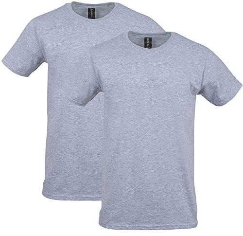 Gildan Adult Softstyle Cotton T-Shirt, Style G64000, Multipack, Sport Grey (2-Pack), Large