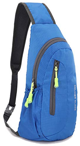 Gisdanchz Wasserdichte Nylon Sling Bag Rucksack Brusttasche Klein Herren Damen für Sport, Reisen usw