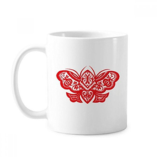 Taza de cerámica china tradicional roja de cerámica para cortar café y porcelana