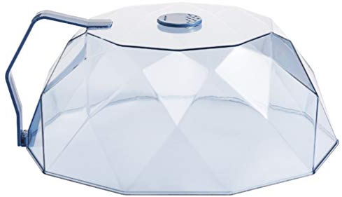 OSALADI Microwave Plate Cover Microwave Splatter Cover Splatter Guard Microwave Cover for Food with Handle (Dark Blue)