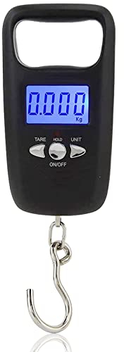 Fishing Scale, 50kg Hängewaage Gepäckwaage Kofferwaage Digital Mit Haken, Fischwaage Handwaage Hanging Digital Scale Mit LCD Display Für Reisen Koffer, Fischerei, Bauernhof