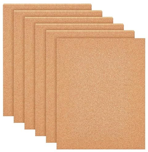 BENECREAT 6PCS Selbstklebende Korkplatten, 5mm A4 Format, Wanddekoration | 30x21cm, Korkfliesen, Korkwand Pinnwand mit selbstklebender Rückseite für Wanddekoration, Party und Bastelarbeiten