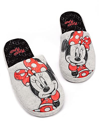 Disney Minnie Maus Hausschuhe Womens Slip-on Grey House Schuhe