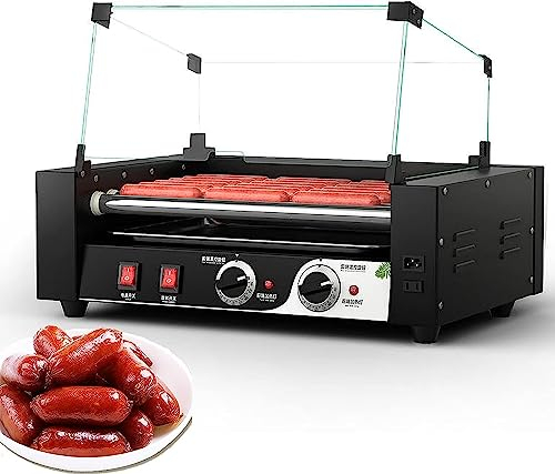 Machine à Hot Dog Machine À Rouleaux À Hot-Dog Commerciale À 7/9 Rouleaux, Torréfacteur À Saucisses Automatique Antiadhésif, for Hot-Dogs, Rouleaux D'oeufs, Chiens Végétariens, Saucisses, Brats (Colo