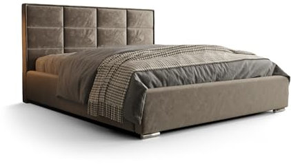 Verona Idee Polsterbett Maja mit Lattenrost Holzrahmen Bettkasten 5 Größen viel Farben Auswahl 140cm x 200cm BEIGE