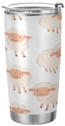 JUMBEAR Vaso de 20 onzas, taza térmica de viaje de acero inoxidable con aislamiento al vacío para agua y café, doble pared con recubrimiento en polvo, a prueba de derrames, taza térmica para el hogar