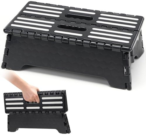 Sgabello pieghevole portatile 38x22x13 cm, sgabello pieghevole portatile step feci per cucina bagno uso da viaggio, antiscivolo sgabello pieghevole per bambini, anziani, disabili