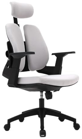 Bürostuhl Ergonomischer Ergonomischer Arbeitsstuhl aus Stoff mit mittelhoher Rückenlehne, Bürostuhl mit hoher Rückenlehne, Schreibtischstuhl mit Rollen, verstellbarer Armlehne, Lendenwirbelstütze, Kop