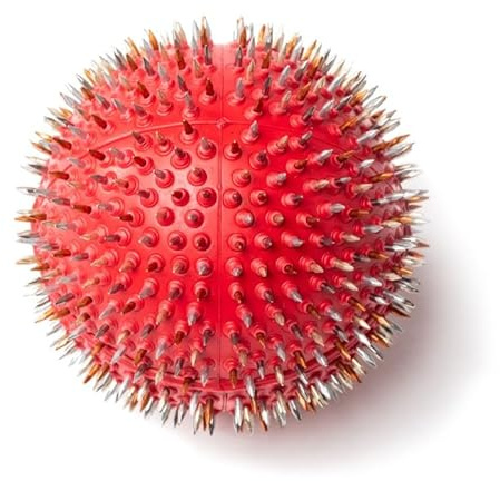 Lyapko Akupunktur Hand-Fußmassage Rot Nadelball 4,0Ag Premium Aktivmassagegerät Unisex Stachelball einzigartiges Therapiegerät-Massageball Igelball Akupressurkugeln für Stressabbau Entspannung