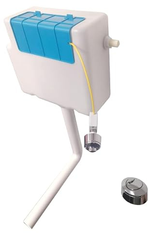 Concealed Cistern with Chrome Button Right Hand Feed-Air Gap