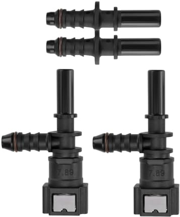 SG Store 2 ensembles de raccords en T à démontage rapide pour tuyau de carburant avec coude de 7,89 cm ID6, connecteur femelle droit et connecteur mâle droit, adaptés aux tuyaux de carburant