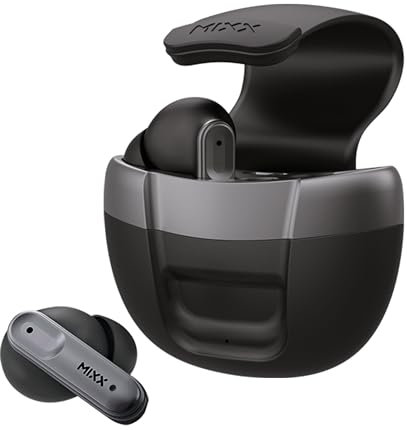 Mixx StreamBuds Solo 3 True Wireless Earbuds, Bluetooth Wireless Earphones, In-Ear Headphones, 18 Hours Total Battery with Magnetic Charge Case, Touch Controls, Hands-Free Calling - Black