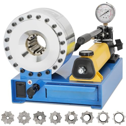 Kemndln® Professionellt Bärbar Hydraulisk Slangpress-Set med 8 Pressbackar (10-30mm²), Handhållen Krymptång för Reparation av Bil, MC, Lantbruksmaskiner och Industri.