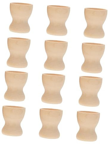 MAGICLULU 12St Simulierte Eierablage bastelset basteln für eierwilderer mikrowelle Campingbecher Eigelb Eierbecher unfertiger Eierständer aus Holz Vorschulspielzeug für
