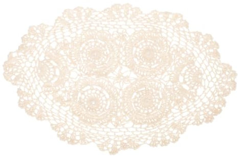 DECHOUS Handgehäkelte Tischdecke Baumwolle Retro Hohlsaum Dekoration Für Wohnzimmer Couchtisch Abdeckung