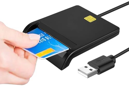 ID Card Reader, Smart Card Reader USB for National CAC Government ID & More, Compatible with Portuguese, Spanish, Belgian, German IDs, Secure & Plug-and-Play