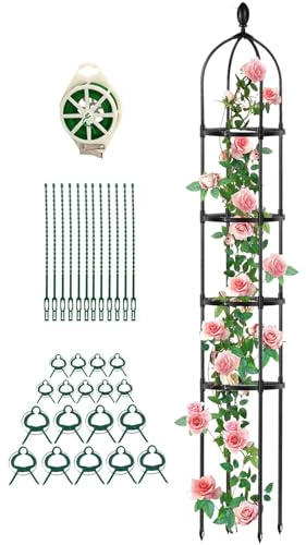 Trellis for Climbing Plants Outdoor, Plant Support Trellis, Metal Adjustable Height Growing Accessories for Flower Grape Pea Bean Cucumber Garden Supports