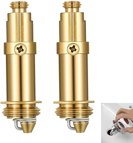 2 Pcs Replacement Sink Basin Bath Pop Up Click Clack Plug Bolt, Brass Plug Bolt Assembly, Internal Spring Brass Plug, Anti-Rust Spring Mechanism for Most Bathroom Bathtub Sink Drain Stopper