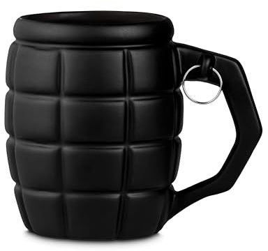 Froster Taza Granada Gigante - Negro, 790 ml, XXL, 3D Taza Grande con Forma de Granada de Mano