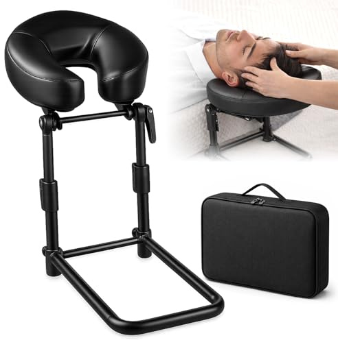 Massage Kopfstütze für Bett Höhe 14–45 cm, Ergonomische Massage-Kopfstütze & Massage-Kissen mit Gesichtsschlitz, kompatibel mit Massageliege, Massagetisch, Kosmetikliege, Kopf Massage Zubehör