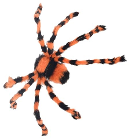 Healeved Decorazione Ragno Peloso Gigante 90cm, Oggetto di Scena Ragno della Casa Stregata, Ragni Finti Horror Zampe Regolabili per Halloween, Decorazioni per Casa, Cortile e Negozio