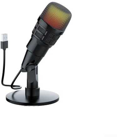 USB-Kondensatormikrofon mit RGB-Beleuchtung, Plug-and-Play-Streaming-Aufnahme, Geräuschunterdrückung, Gaming-Mikrofon für PC, Mac, PS4, PS5