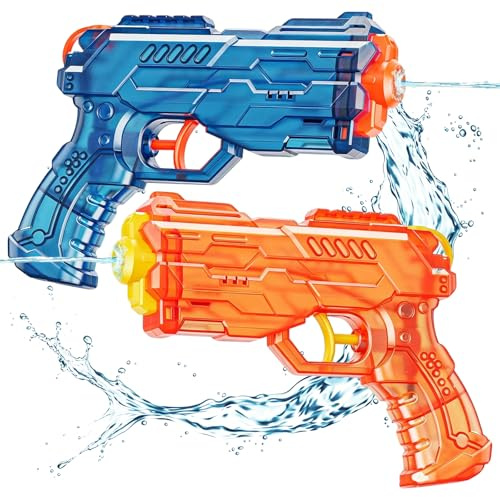 2 Pistola ad Acqua per Bambini e Adulti, Pistole ad Acqua Giocattolo, Pistola ad Acqua Bambini Potente, Pistola Acqua Facile da Riempire, Fucile ad Acqua per Estivi All'aperto Giocattoli