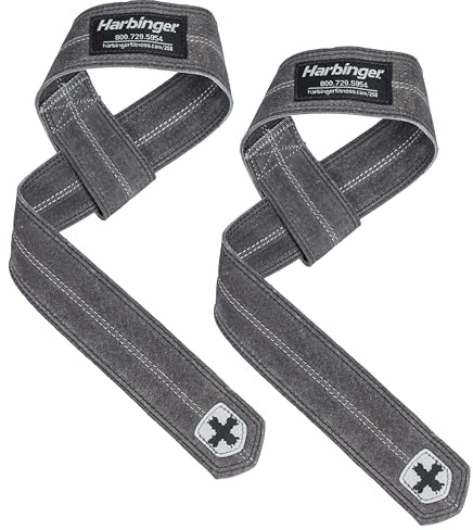 Harbinger Unisex äkta läder lyftremmar, svart, en storlek