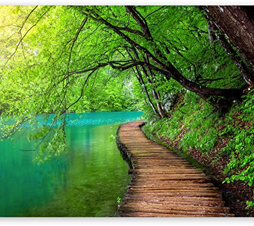 Wallpaper, Wall Mural 300x210 cm Non-Woven Premium Art Print Fleece Wall | Mural Decoration Poster Picture Design Modern Flower Floral Nature Landscape Nature Bridge