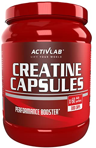 Activlab Creatine Capsules (300 Kapseln) - Reines Kreatinmonohydrat 5000 mg - Vor dem Training einnehmen - 60 Tagesportionen - 100% Pures Kreatin Monohydrat - Pre-Workout-Leistungsverstärker