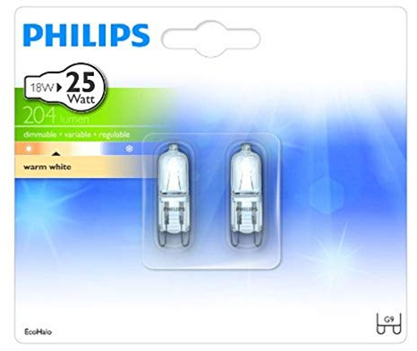 Philips Halogen 8718291664543 18W G9 D Warm white halogen lamp - halogen bulbs (Capsule, G9, D, Warm white)
