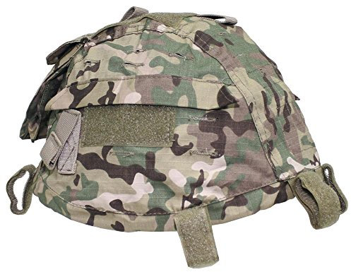 MFH Grössenverstelbarer Helmbezug mit Taschen Helm Bezug Tarnbezug Cover für Stahlhelm Camo Camouflage viele Farben (Operation Camo)