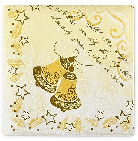 Sovie HORECA Serviette Harmony in Creme aus Linclass® Airlaid, Weihnachtsserviette festlich stoffähnlich, ideal für Winterfeiern & Weihnachten 40x40cm, 50 Stück