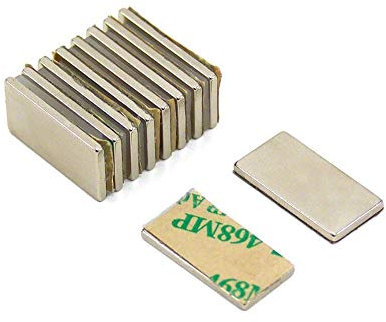 Magnete Neodimio N42 Adesivo Per Arti, Artigianato, Produzione Di Modelli, Fai -Da -Te, Hobby, Ufficio E Casa - 20mm x 10mm x 1,5mm Di Spessore - 2kg - Pacchetto Di 10