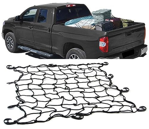 Gepäck Trenn Kofferraum Netz elastisch mit 10 Haken Schwarz 100x100cm universal