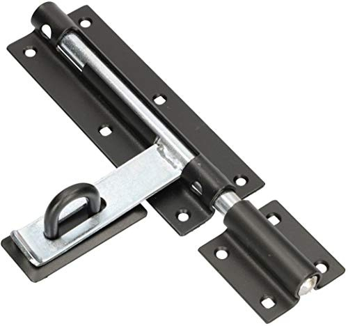 KOTARBAU® Bolzenriegel Riegel 260/16mm Vorhängeschloss Schubriegel Top Torriegel Torschieber Türriegel Verzinkt Schwarz-Silber Stalltür Schlossriegel