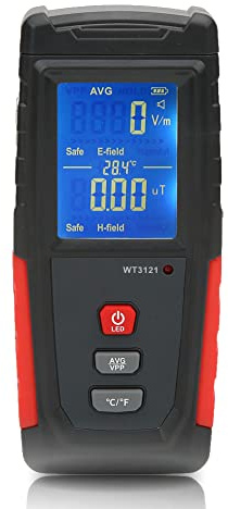 EMF Meter EMF Messgerät Mini LCD Tragbar Elektromagnetische Strahlung Detektor Strahlungsdetektor digitales Strahlenmessgerät Mit akustischer und optischer Alarmfunktion