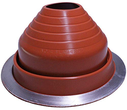 Flashers #4 Silicone High Temp Round Flexible Roof Jack Pipe Boot Metal Roofing Pipe Flashing (Pipe OD 3 to 6-1/4) - 100% Made in The USA